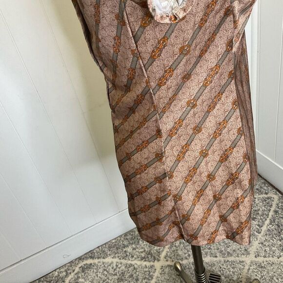 Vintage 1980's His for Her Women's Size 14 Brown Anchor Print Back Zipper Top - Picture 5 of 11